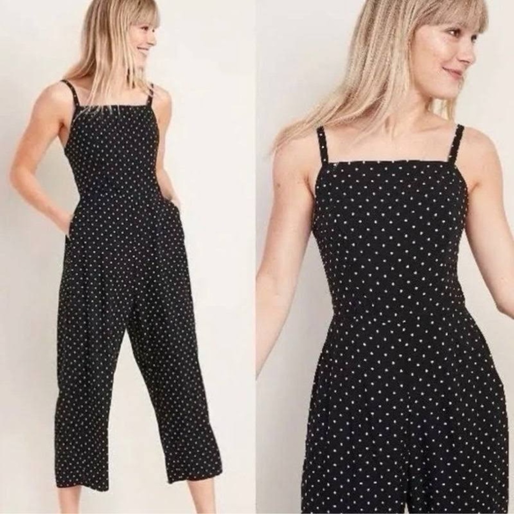 Old Navy Square Neck Cami Jumpsuit (Polka Dot Print)